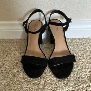 Abound Black Faux Suede Block Heel • Size 7